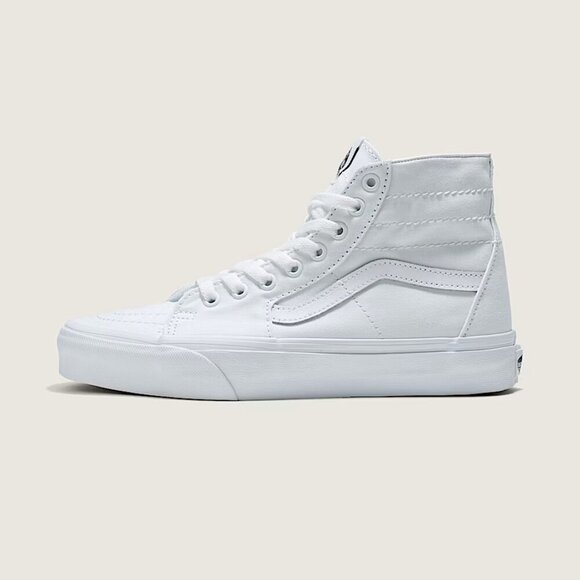 Vans Sk8-Hi Tapered Canvas Shoe in True White - Picture 3 of 8